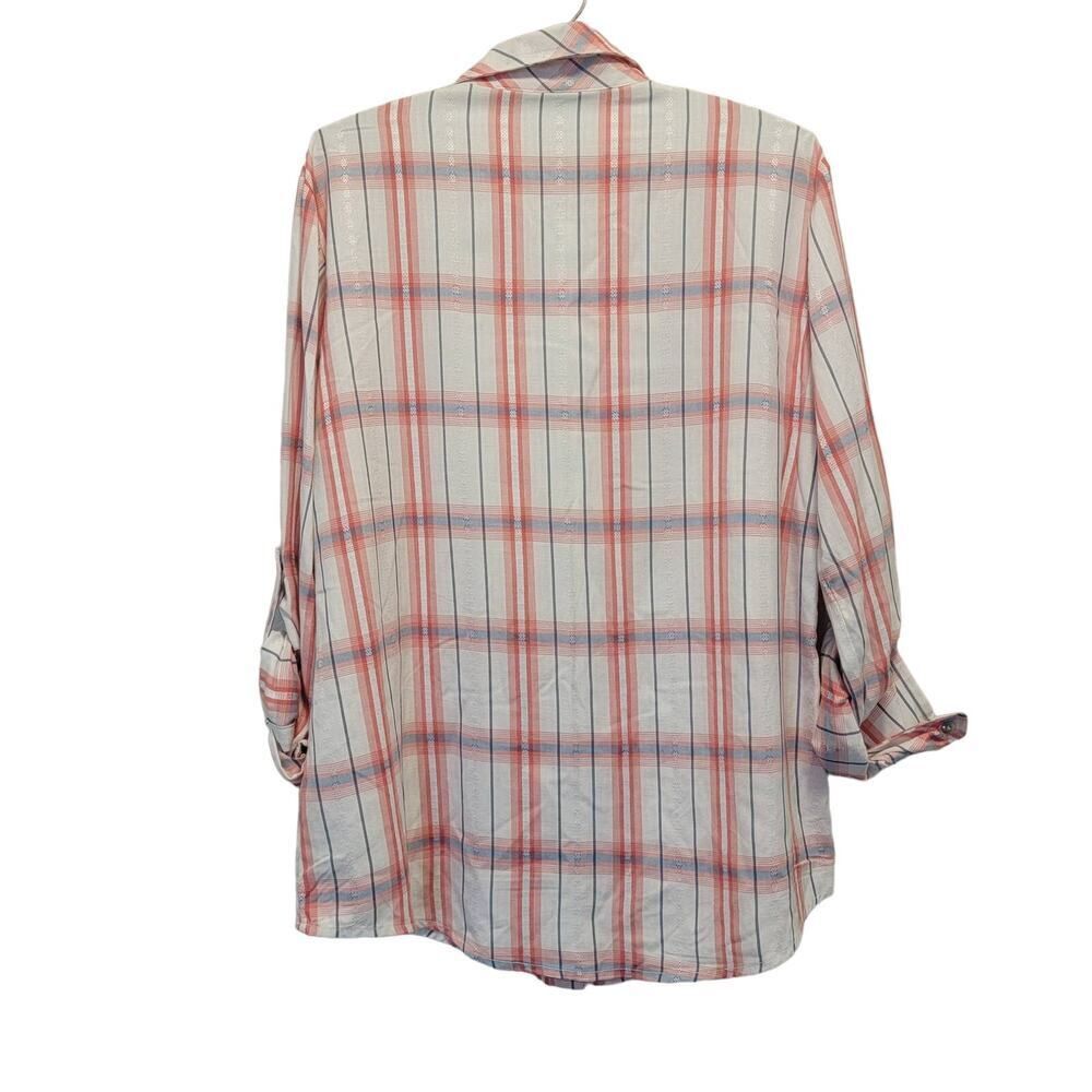 Sanctuary Boyfriend Fit Plaid Button Down Shirt Blue Red Size M Cabincore - Picture 2 of 13